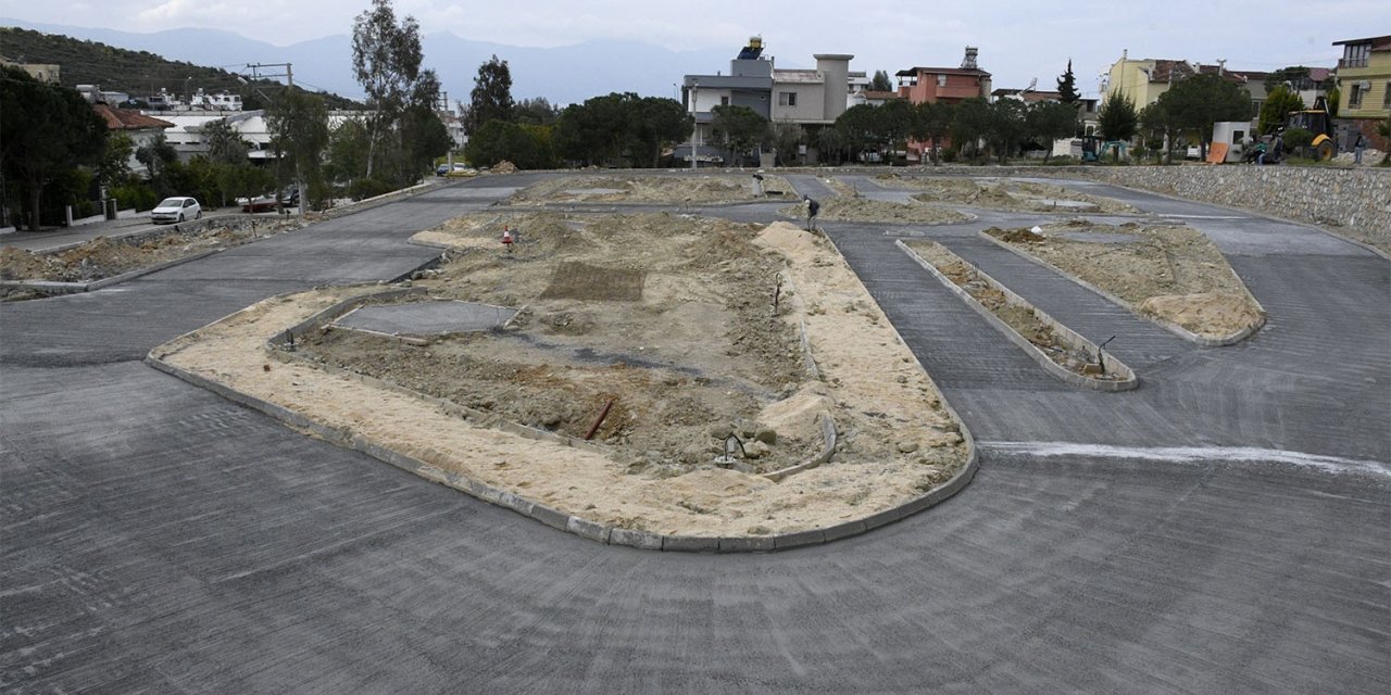 Kuşadası’nda Trafik Eğitim Parkı’nda çalışmalar sürüyor