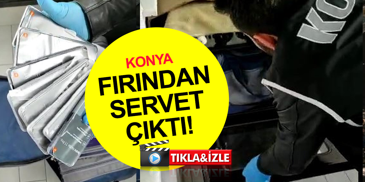 Konya'da baskın yapılan evdeki fırından çok sayıda kaçak telefon çıktı