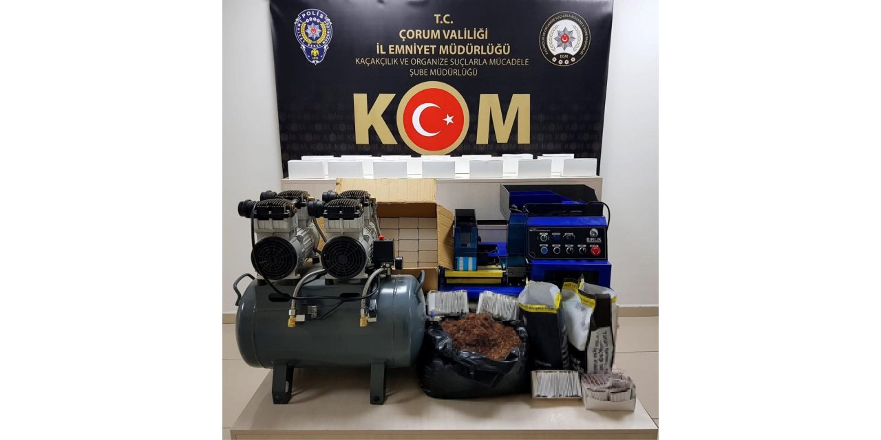 Çorum polisinden kaçak sigara operasyonu