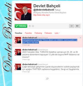 Bahçeli'nin Twitter'daki ilk 3 mesajı