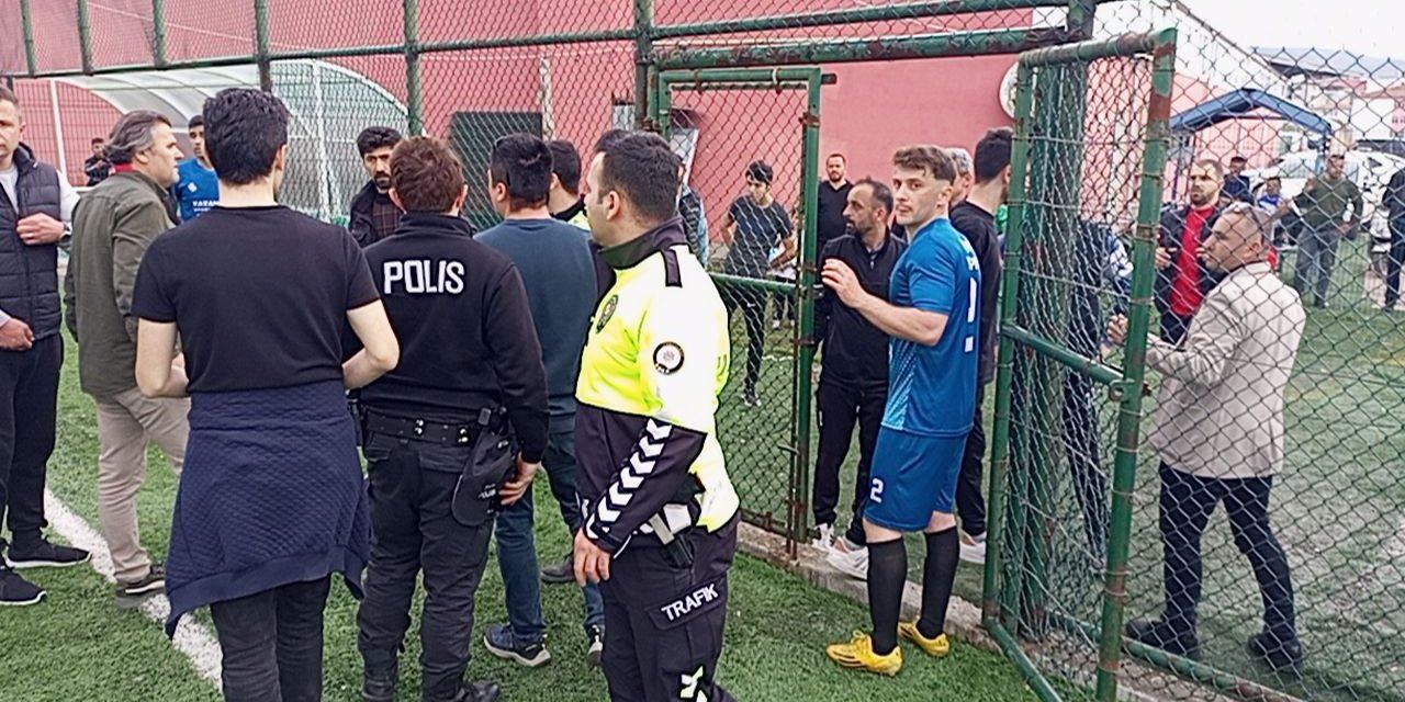 Amatör maçta ortalık karıştı