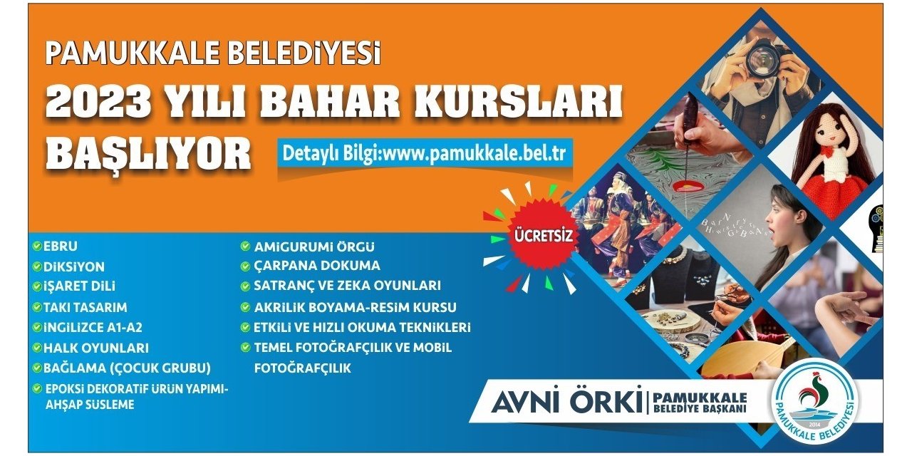 Pamukkale Belediyesi ilkbahar dönemi kurs kayıtları başladı