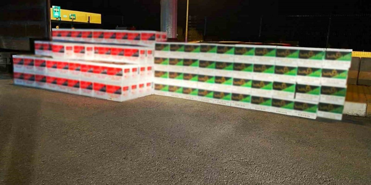 Uygulamada arama yapılan araçta 2 milyon 420 bin makaron bulundu