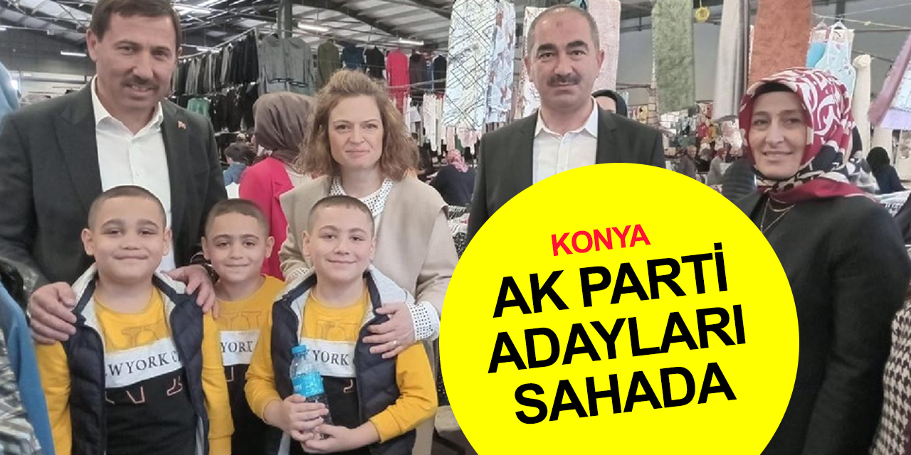 AK Parti Konya adayları Abdullah Ağralı ile Saadet Armağan Güleç Korumaz vatandaşla buluştu
