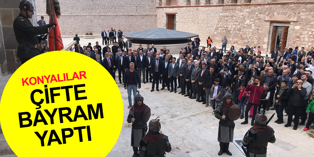 Konya'da bayramlaşma programları tüm gün sürdü