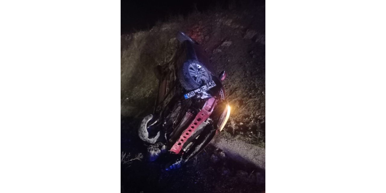 Kontrolden çıkan otomobil şarampole uçtu sürücü yaralandı