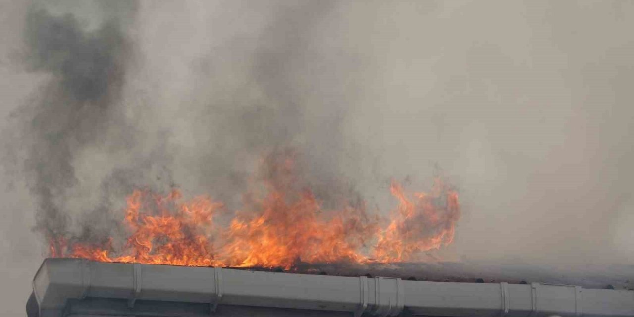 Pendik’te 3 katlı iki binanın çatısı alevlere teslim oldu