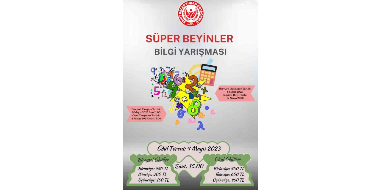 Okullar arası Matematik Bilgi Yarışması düzenlenecek