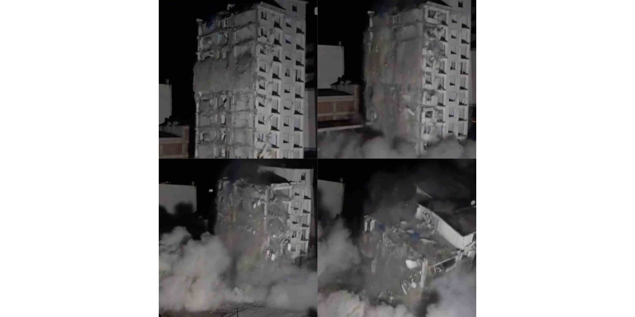 Depremde ağır hasar almıştı, böyle yıkıldı