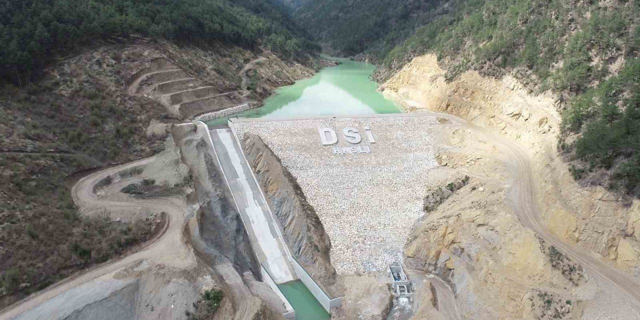 Eskipazar Haslı Göletinde sular yükseliyor
