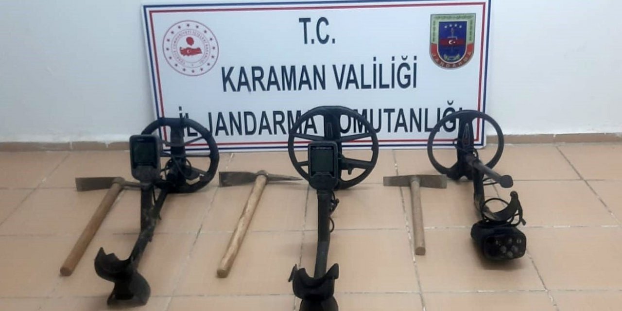 Karaman’da kaçak kazı yapan 3 kişi yakalandı