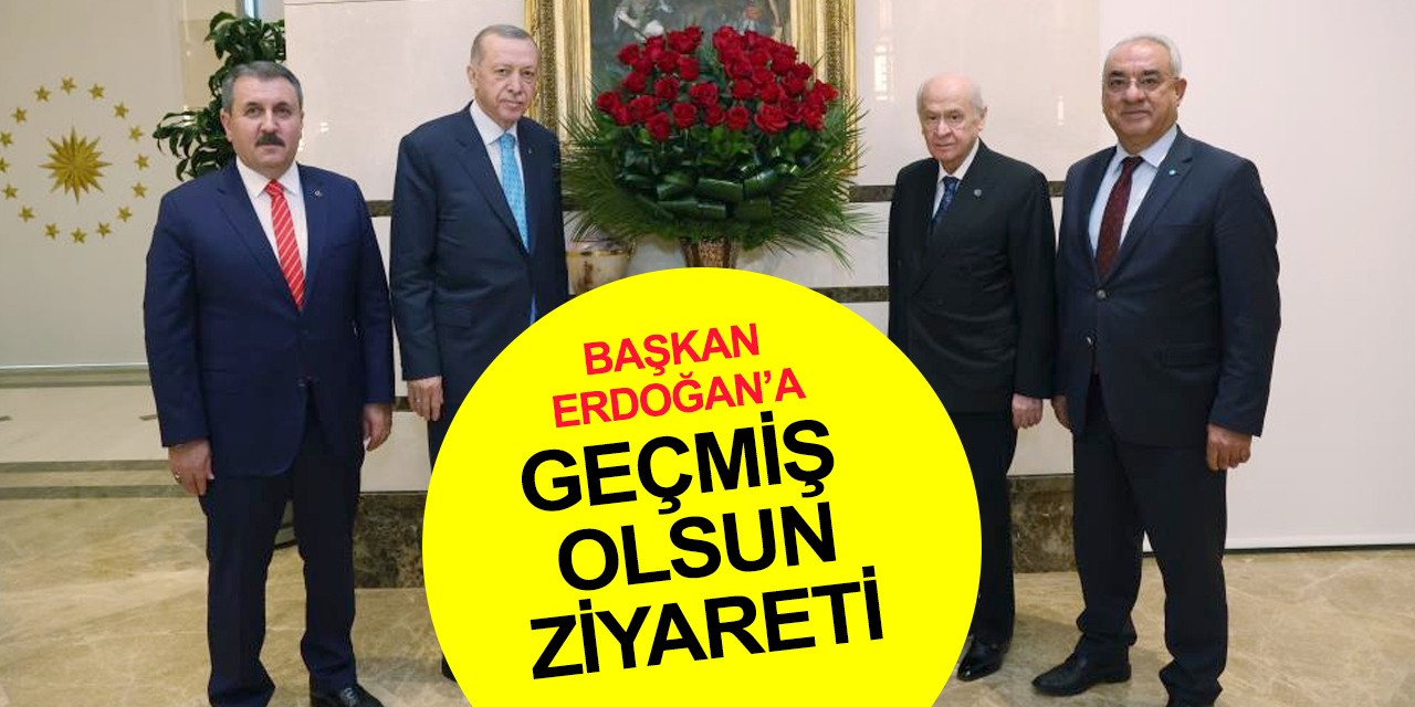 Cumhurbaşkanı Erdoğan'a Bahçeli, Destici ve Aksakal’dan ziyaret! 41 gül detayı