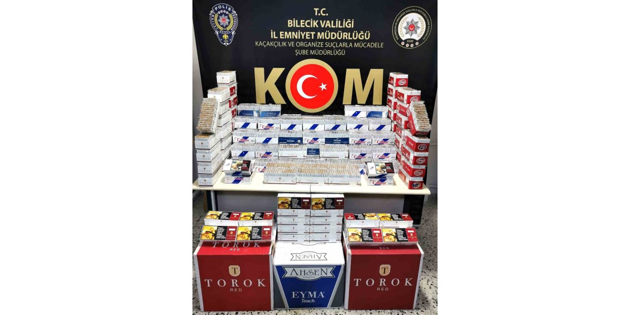 Bilecik’te 2 bin 250 paket halinde toplam 51 bin adet dolu makaron ele geçirildi