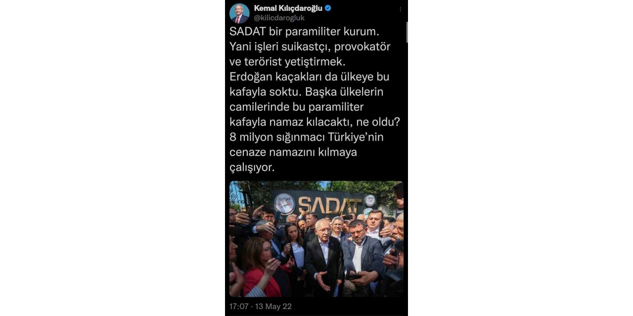SADAT Kemal Kılıçdaroğlu’na açtığı davayı kazandı
