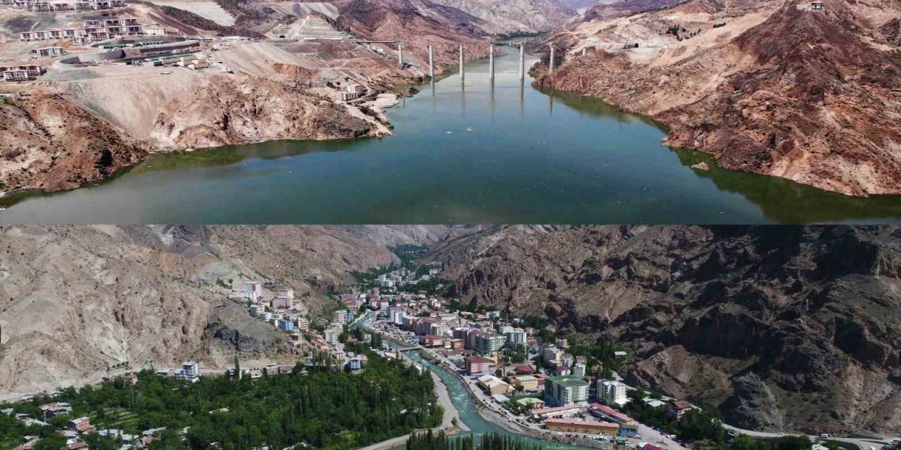 Yusufeli ilçe merkezi tamamen baraj suları altında kaldı