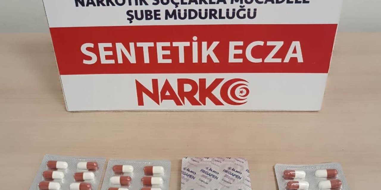 Kütahya’da 54 adet sentetik ecza hap ele geçirildi