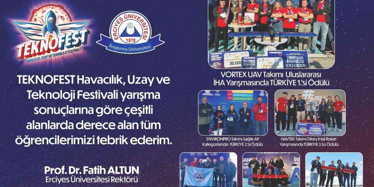 ERÜ’lü öğrencilerin TEKNOFEST başarısı
