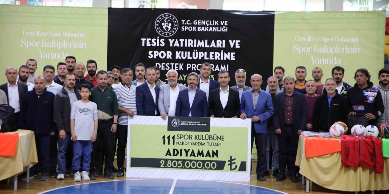 Adıyaman’da ki spor kulüplerine 2 milyon 805 bin TL’lik yardım