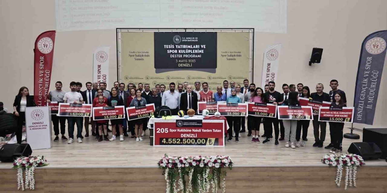 Denizli’de 228 spor kulübüne 4 milyon 897 bin 500 TL maddi destek