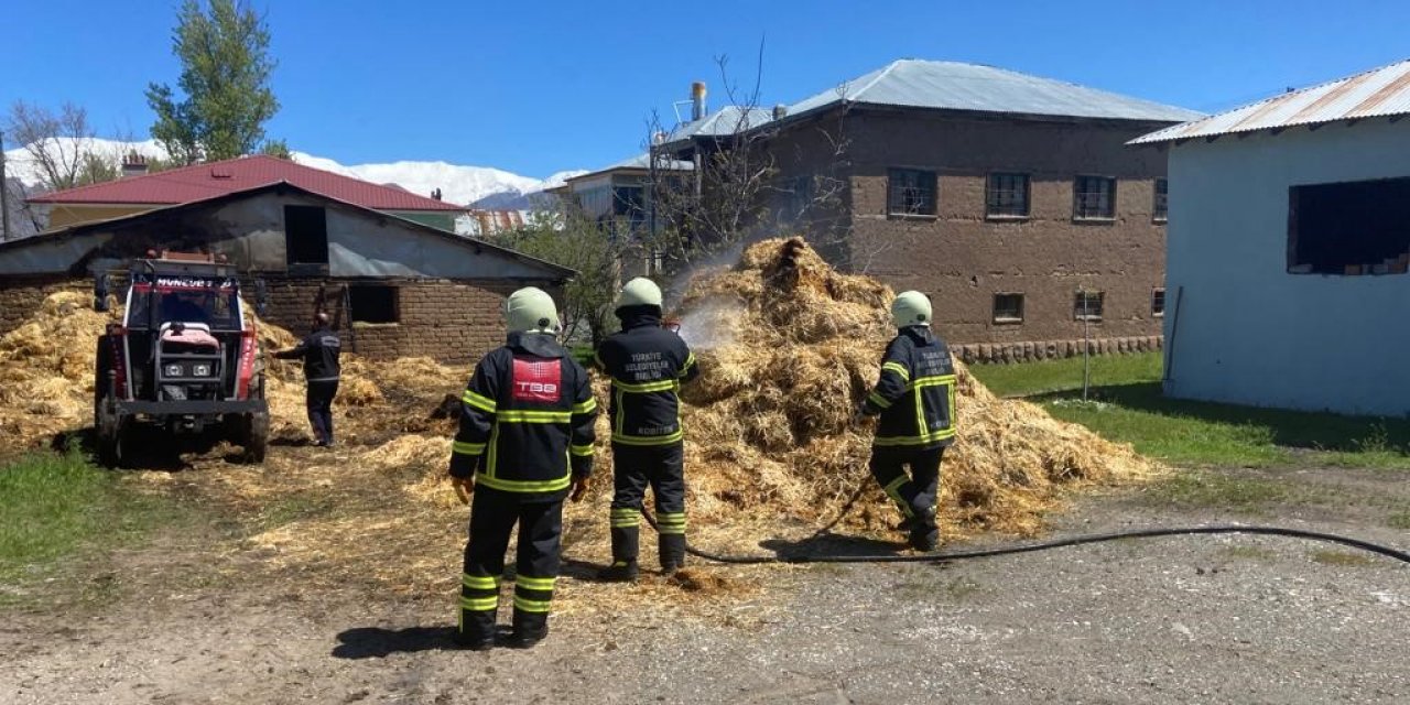 Ahırda çıkan yangın büyümeden söndürüldü