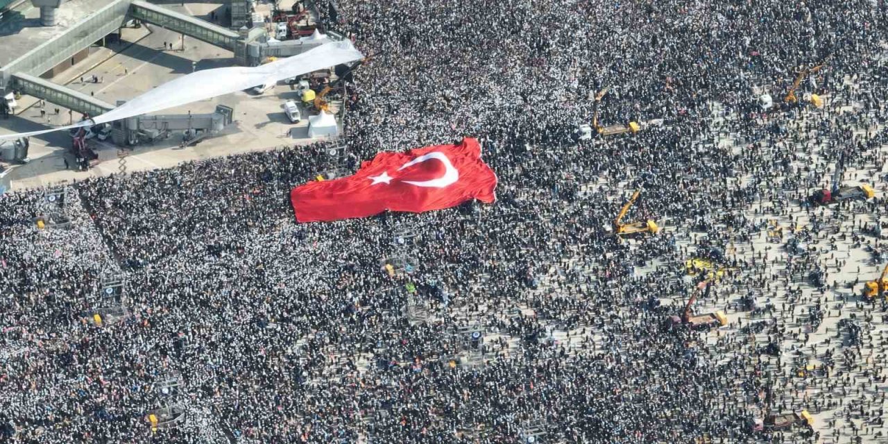 AK Parti Büyük İstanbul Miting alanı havadan böyle görüntülendi