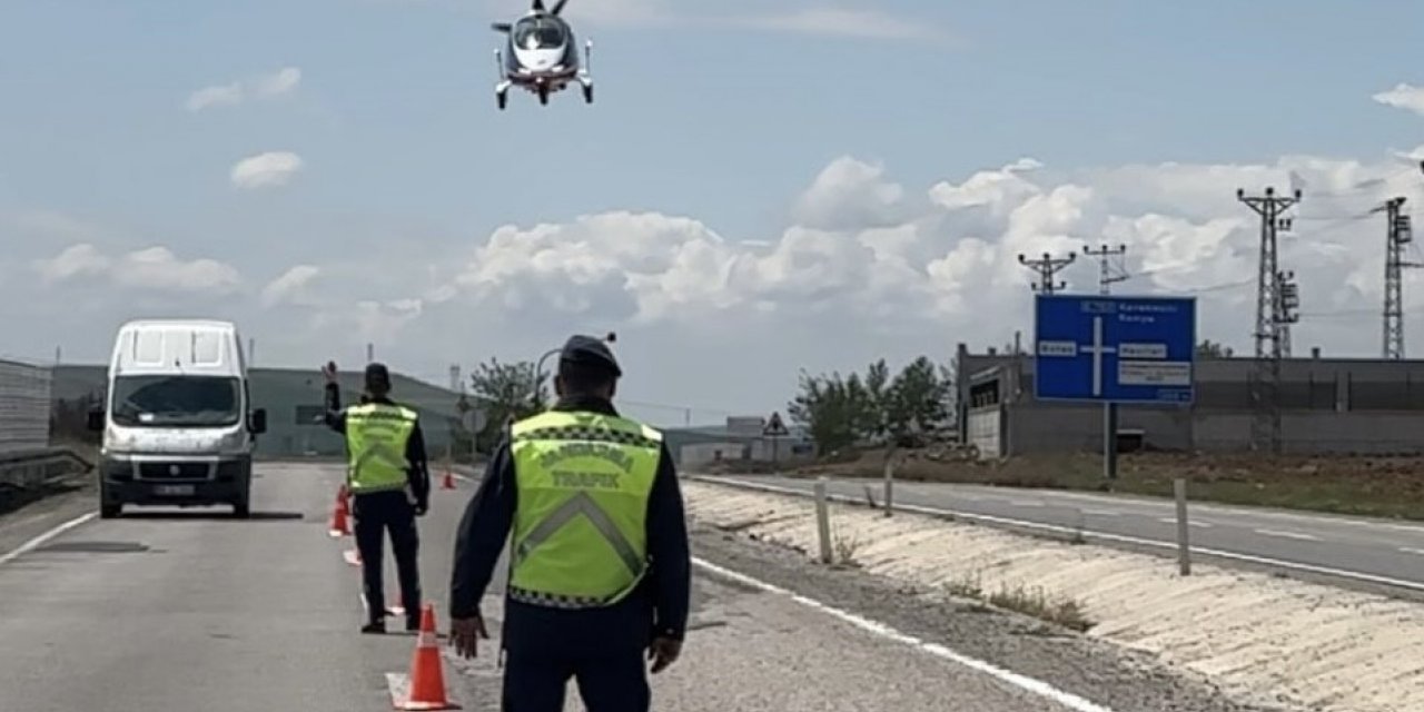 Çankırı’da hava destekli trafik denetimi