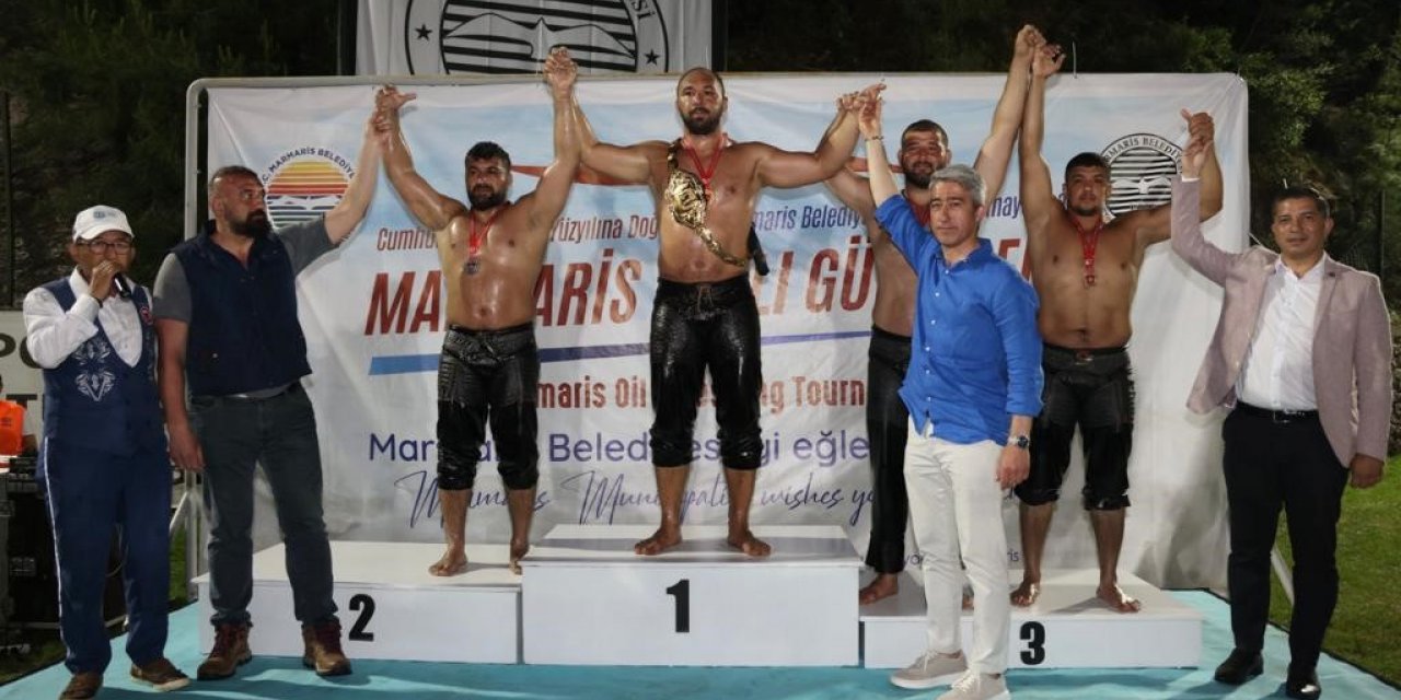 Marmaris yağlı güreşlerinin baş pehlivanı Ali Gürbüz oldu