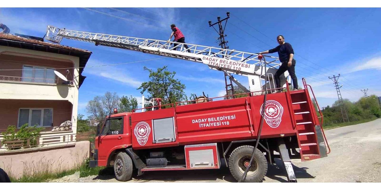 Korkutan yangın büyümeden söndürüldü