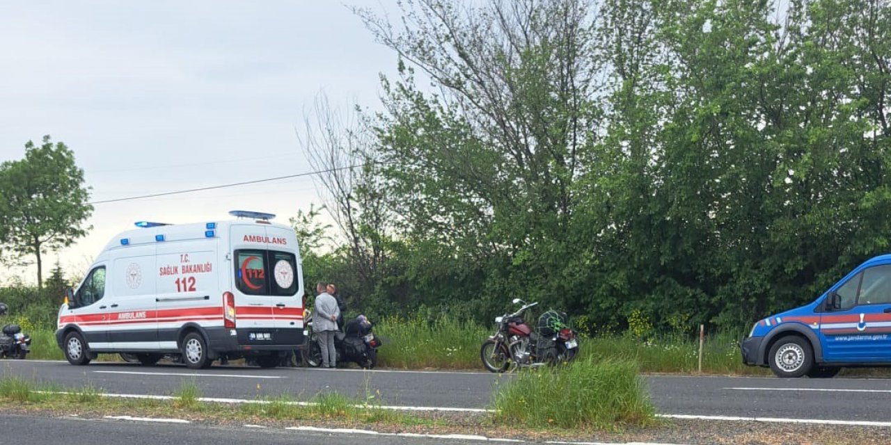 Motosiklet sürücüsü kazada yaralandı