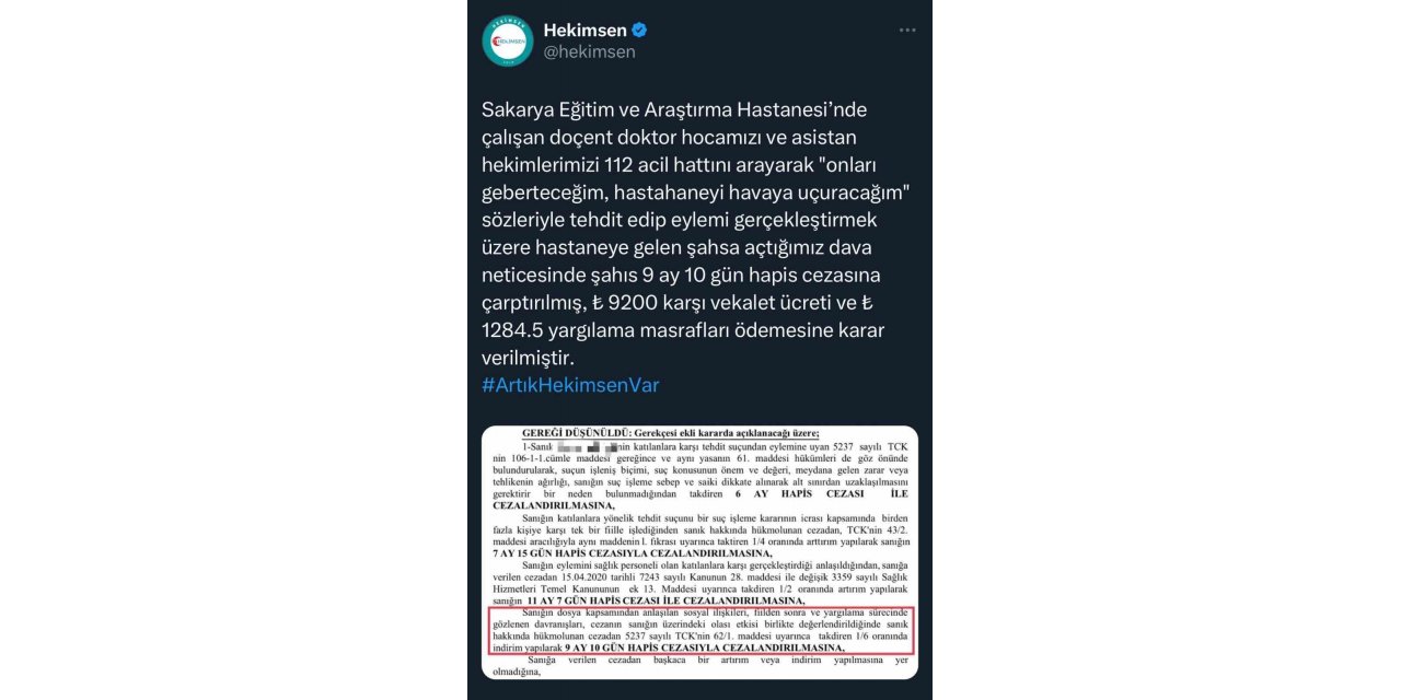 112’yi arayıp tehditler savurmuştu, 9 ay hapis cezasına çarptırıldı