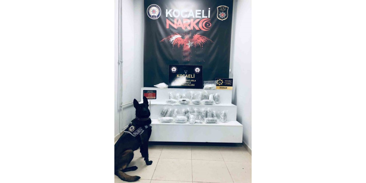 Zuladaki 9 kilo 500 gram uyuşturucu polisin dikkatinden kaçmadı