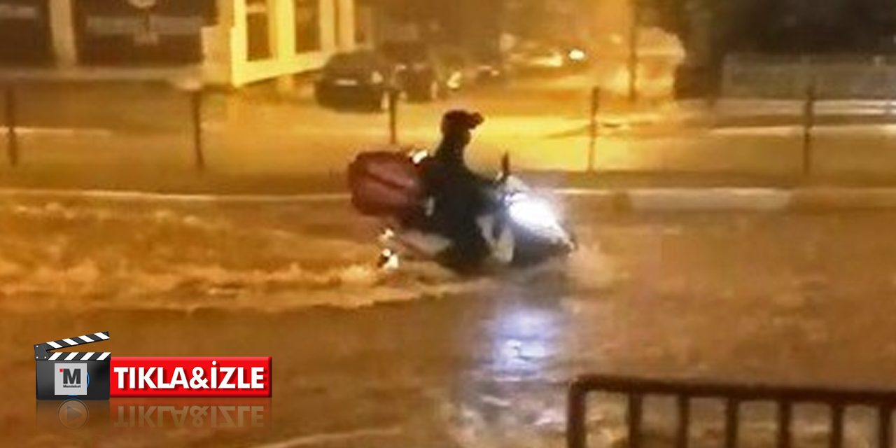 Balıkesir’de hayatı felç eden sağanak böyle görüntülendi