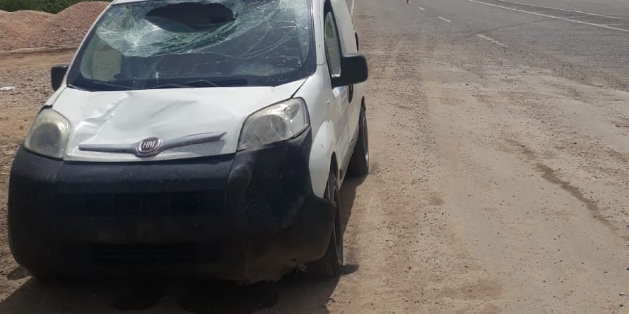 Yön levhasına çarpan araç sürücüsü yaralandı