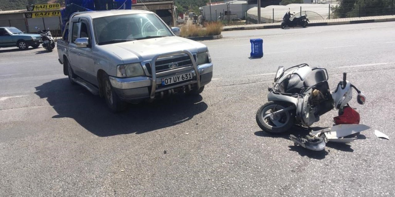Motosiklet sürücüsü yaralandı