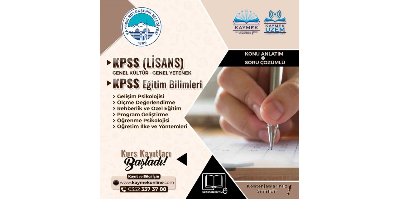 Büyükşehir KAYMEK, KPSS yolunda binlerce hayalin en güçlü destekçisi