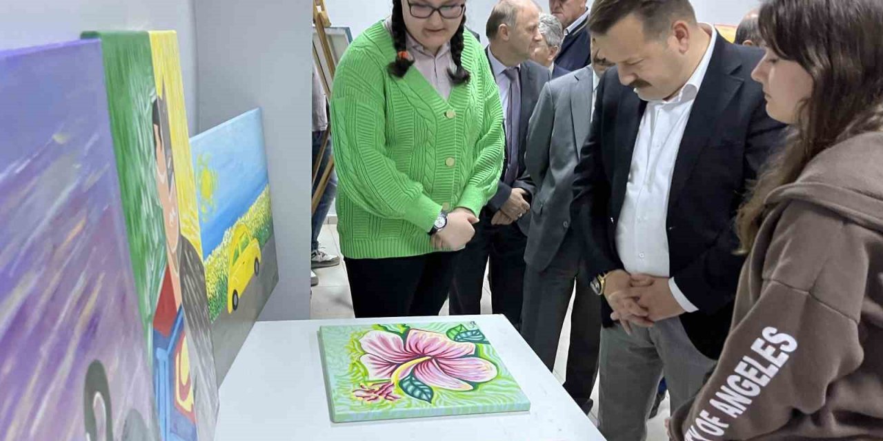 Lise öğrencilerinin resim sergisi beğeni topladı