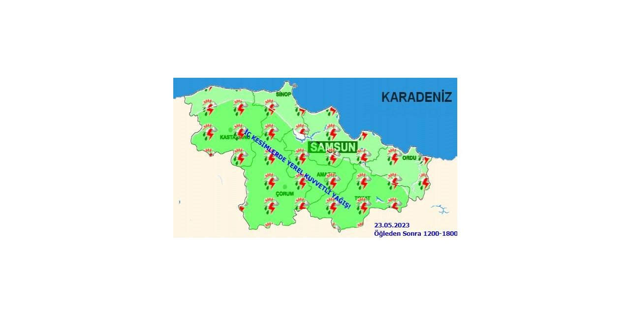 Samsun’da metrekareye 41,6 kilo yağış düştü