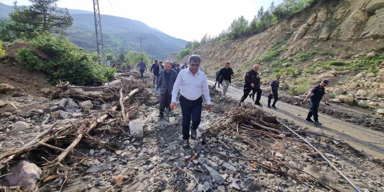 Vali Gürel, selin etkilediği köyleri inceledi