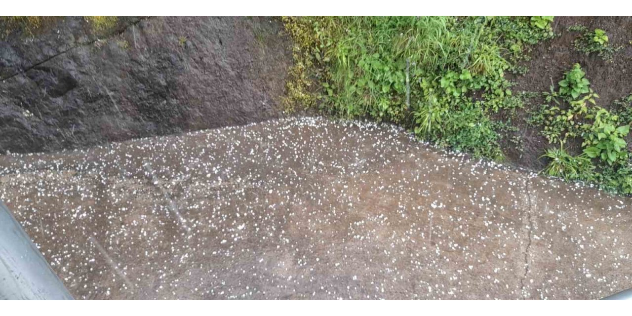 Trabzon’da dolu yağışı etkili oldu