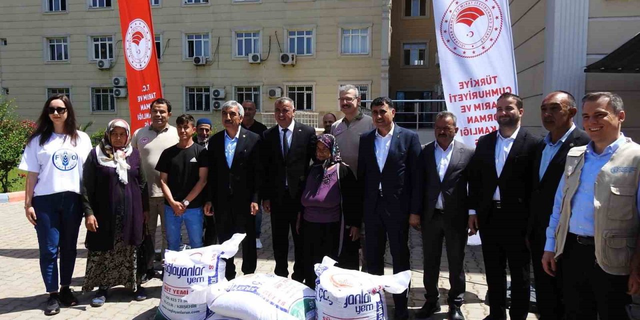 Depremzede hayvan yetiştiricilerine yem desteği