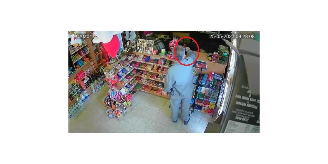 Büfeden defalarca çakmak çaldı, gerçek güvenlik kamerası görüntülerinde ortaya çıktı