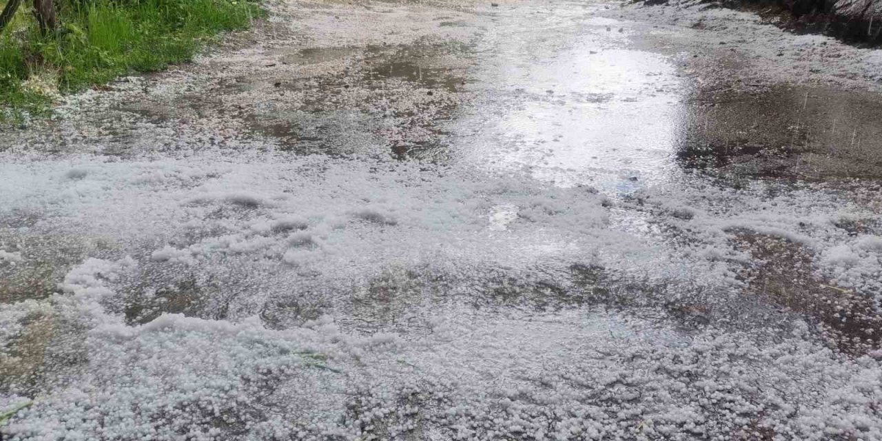 Koyulhisar’da sağanak ve dolu etkili oldu