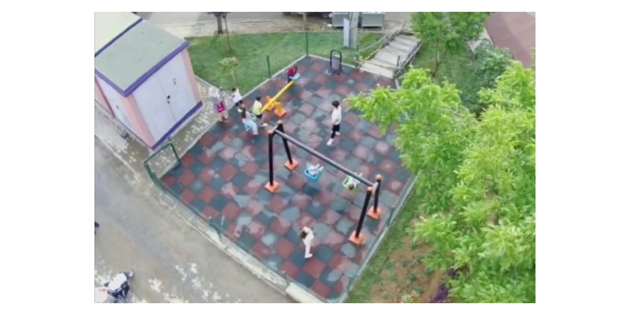 Çocuk parkının imalatı yalnızca 3 günde tamamlandı