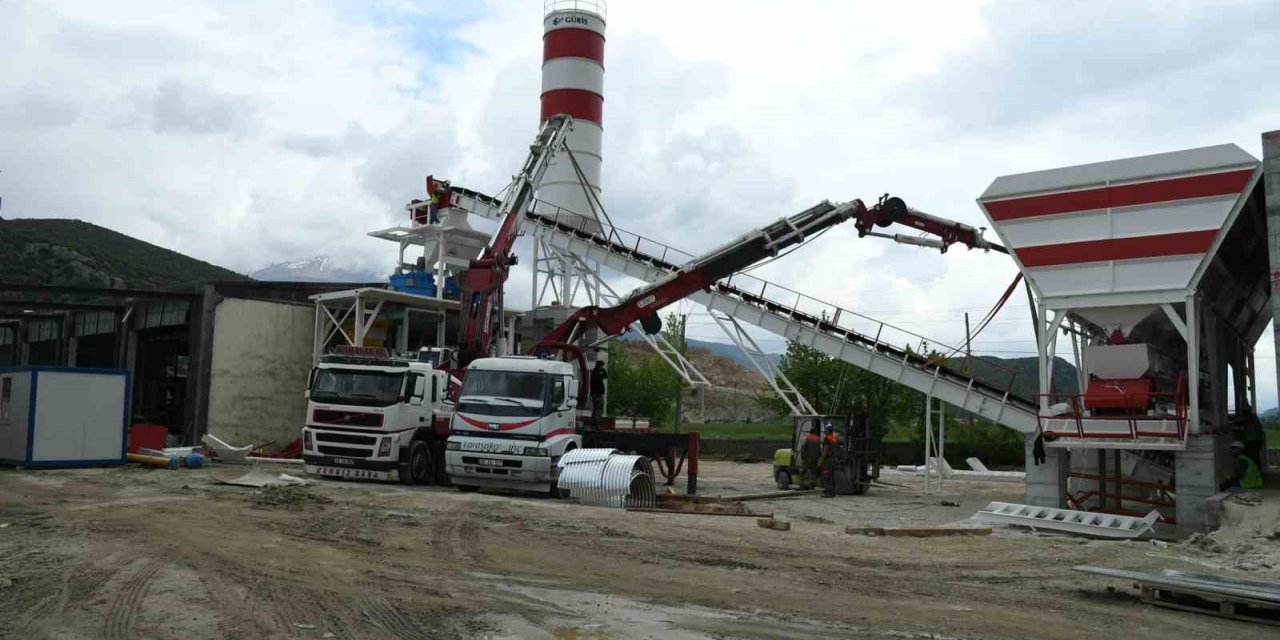 Beton santralinin kurulumunda sona gelindi