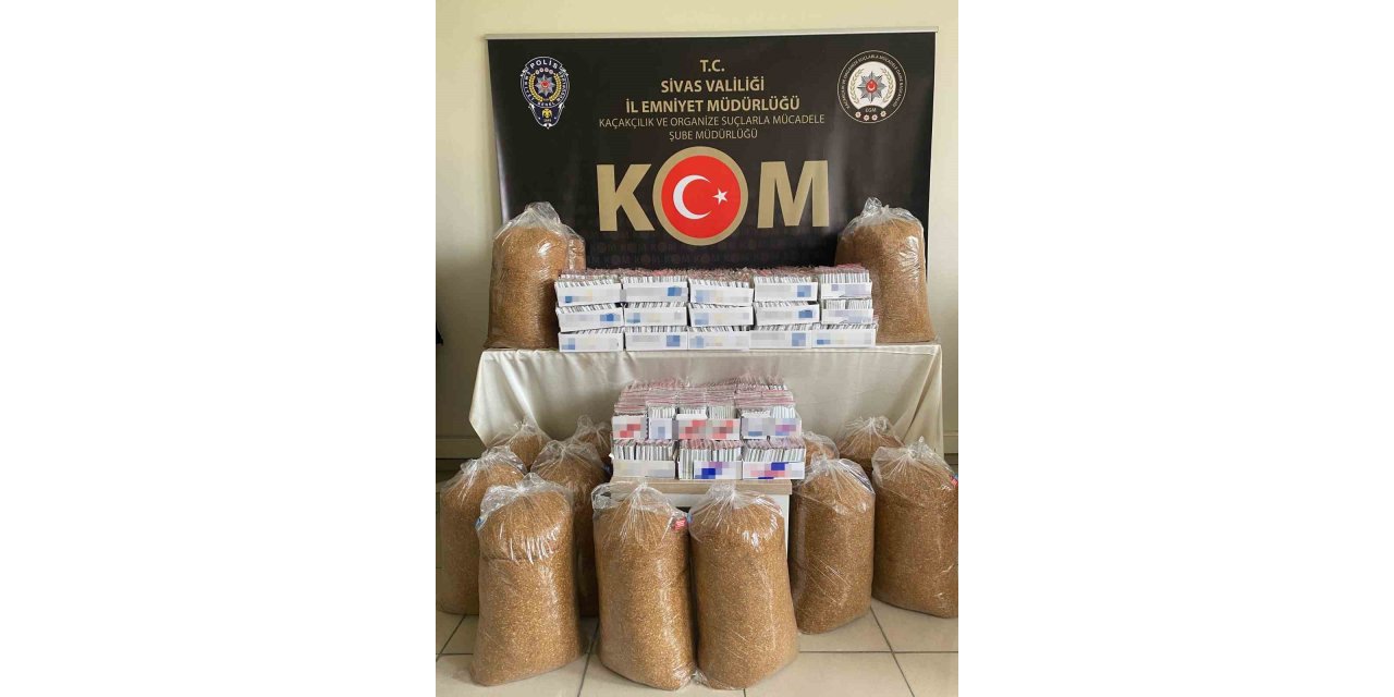 Sivas’ta 102 kilogram kaçak tütün ele geçirildi