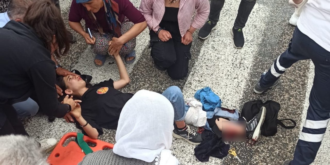 Otomobil karşıdan karşıya geçen yayaya çarptı