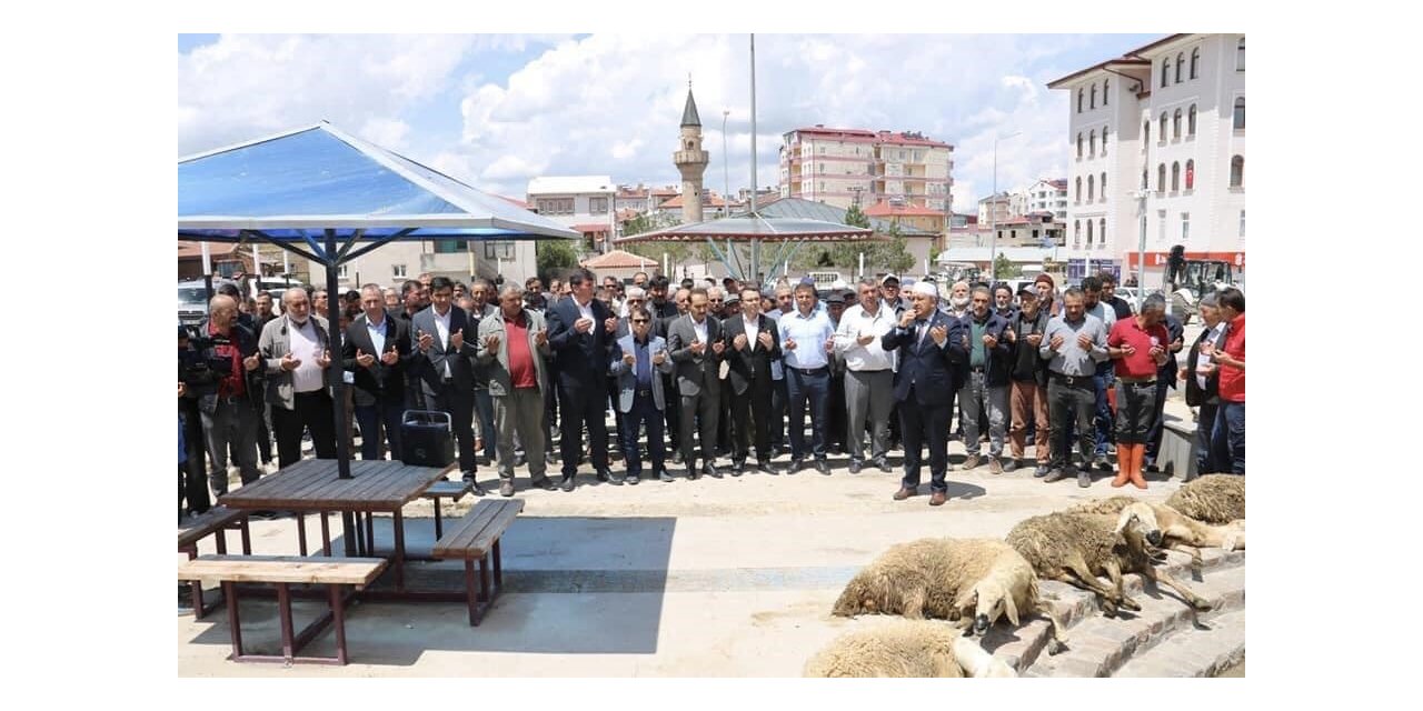 Yağışlara sevinen çiftçiler şükür kurbanı kesti