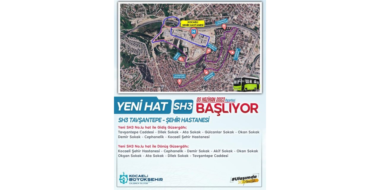 Şehir hastanesine yeni hat