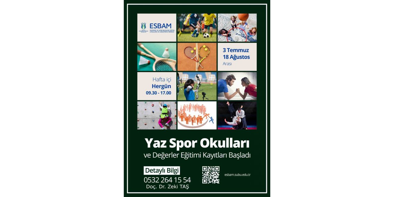 SUBÜ yaz spor okullarına kayıt almaya başladı