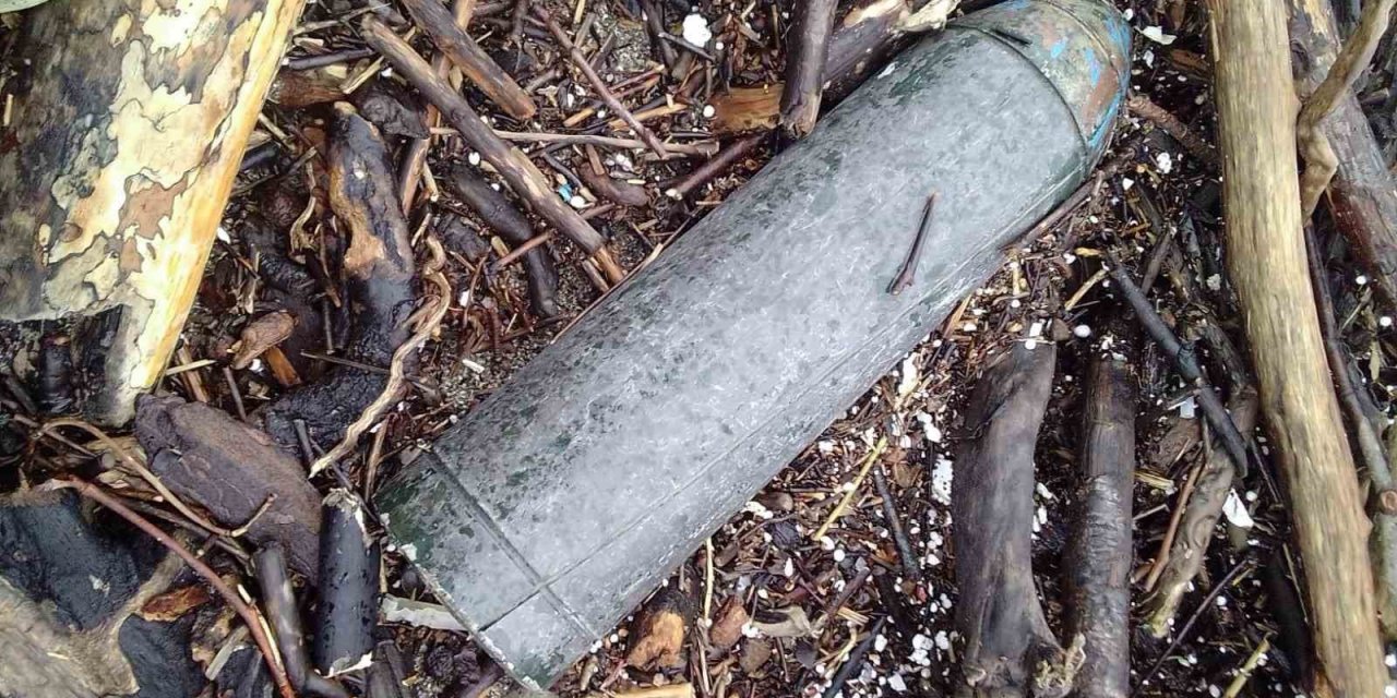 Deniz kıyısında bulunan şüpheli cisim imha edildi